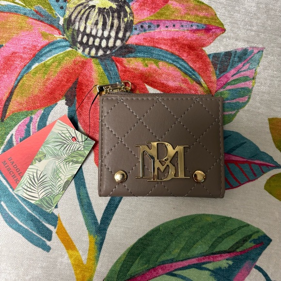 Badgley Mischka Taupe Quilted Wallet - Picture 2 of 8